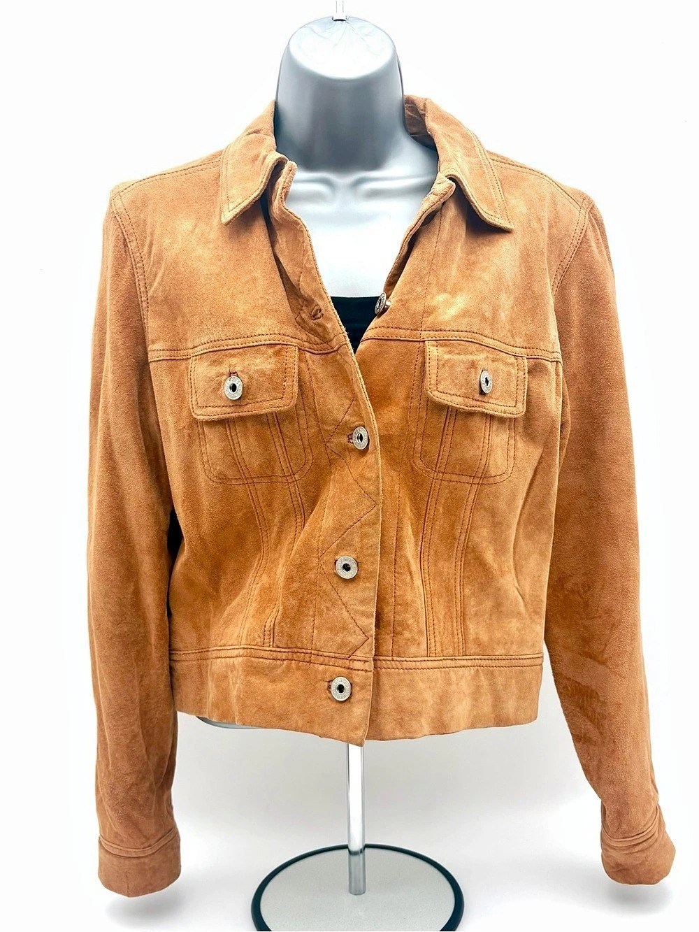VTG Express Genuine Suede Leather Cropped Jacket S